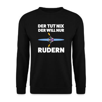 Rudern Sport Rudersport Geschenk - Unisex Pullover - Schwarz - Vorne - Alina (178cm) & Michal (187cm)
