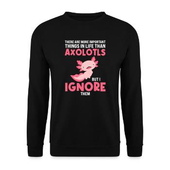 Axolotl Axolotl Tiergeschenk - Unisex Pullover - Schwarz - Vorne - Alina (178cm) & Michal (187cm)