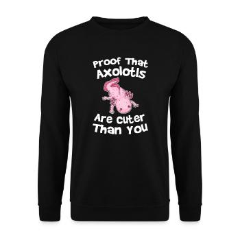 Axolotl Axolotl Tiergeschenk - Unisex Pullover - Schwarz - Vorne - Alina (178cm) & Michal (187cm)