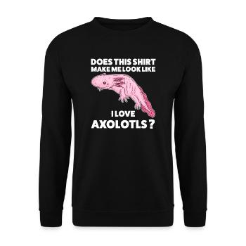 Axolotl Axolotl Tiergeschenk - Unisex Pullover - Schwarz - Vorne - Alina (178cm) & Michal (187cm)
