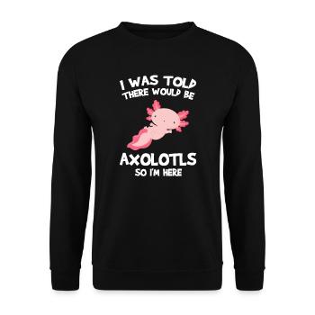 Axolotl Axolotl Tiergeschenk - Unisex Pullover - Schwarz - Vorne - Alina (178cm) & Michal (187cm)