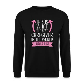 Pflegekraft Pflegekraft Hausmeister Geschenk - Unisex Pullover - Schwarz - Vorne - Alina (178cm) & Michal (187cm)