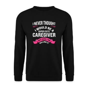 Pflegekraft Pflegekraft Hausmeister Geschenk - Unisex Pullover - Schwarz - Vorne - Alina (178cm) & Michal (187cm)