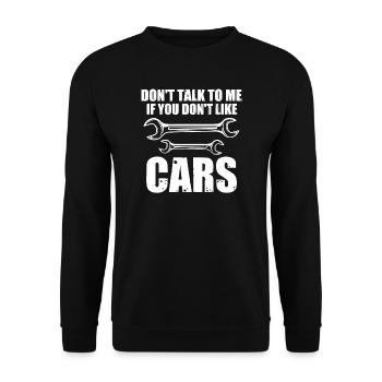 Autos Autos Autoliebhaber Geschenk - Unisex Pullover - Schwarz - Vorne - Alina (178cm) & Michal (187cm)