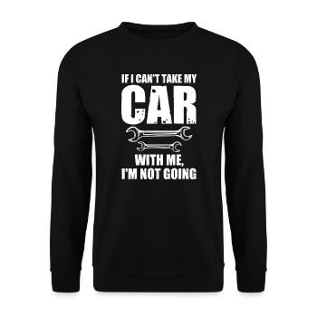 Autos Autos Autoliebhaber Geschenk - Unisex Pullover - Schwarz - Vorne - Alina (178cm) & Michal (187cm)