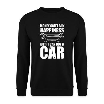 Autos Autos Autoliebhaber Geschenk - Unisex Pullover - Schwarz - Vorne - Alina (178cm) & Michal (187cm)
