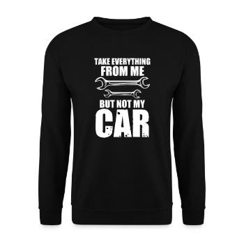 Autos Autos Autoliebhaber Geschenk - Unisex Pullover - Schwarz - Vorne - Alina (178cm) & Michal (187cm)