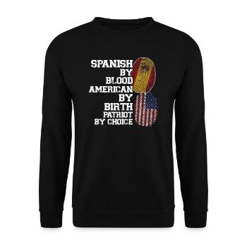 Spanisch Spanien Spanische Wurzeln Geschenk - Unisex Pullover - Schwarz - Vorne - Alina (178cm) & Michal (187cm)
