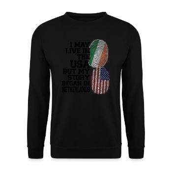 Irland Irisch Irische Wurzeln Geschenk - Unisex Pullover - Schwarz - Vorne - Alina (178cm) & Michal (187cm)