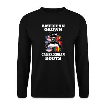 Kamerun Kamerun Kamerunische Wurzeln Geschenk - Unisex Pullover - Schwarz - Vorne - Alina (178cm) & Michal (187cm)