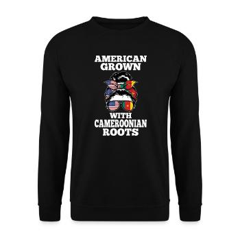 Kamerun Kamerun Kamerunische Wurzeln Geschenk - Unisex Pullover - Schwarz - Vorne - Alina (178cm) & Michal (187cm)