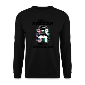 Nigerianer Nigeria Nigerianische Wurzeln Geschenk - Unisex Pullover - Schwarz - Vorne - Alina (178cm) & Michal (187cm)