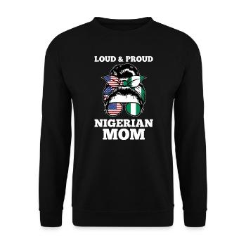 Nigerianer Nigeria Nigerianische Wurzeln Geschenk - Unisex Pullover - Schwarz - Vorne - Alina (178cm) & Michal (187cm)