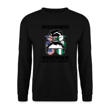 Nigerianer Nigeria Nigerianische Wurzeln Geschenk - Unisex Pullover - Schwarz - Vorne - Alina (178cm) & Michal (187cm)