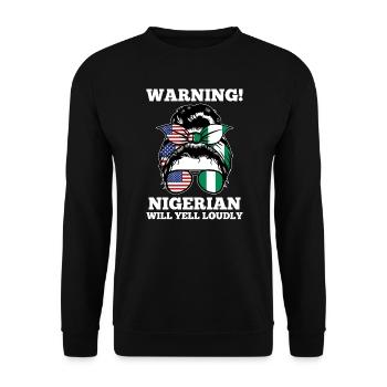 Nigerianer Nigeria Nigerianische Wurzeln Geschenk - Unisex Pullover - Schwarz - Vorne - Alina (178cm) & Michal (187cm)