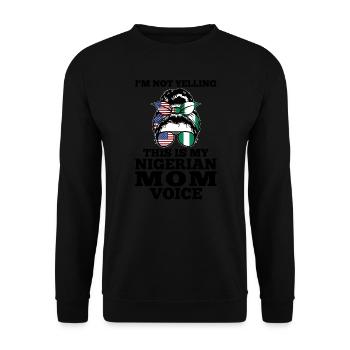 Nigerianer Nigeria Nigerianische Wurzeln Geschenk - Unisex Pullover - Schwarz - Vorne - Alina (178cm) & Michal (187cm)
