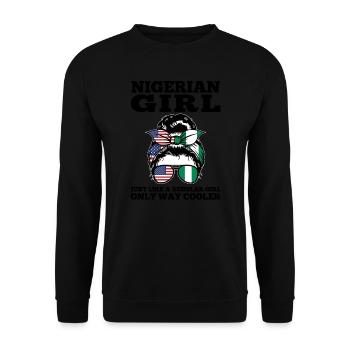 Nigerianer Nigeria Nigerianische Wurzeln Geschenk - Unisex Pullover - Schwarz - Vorne - Alina (178cm) & Michal (187cm)