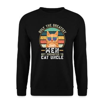 Onkel Retro-Katzenliebhaber Patenonkel Geschenk - Unisex Pullover - Schwarz - Vorne - Alina (178cm) & Michal (187cm)