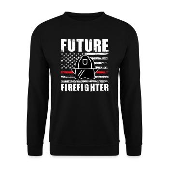 Feuer Feuerwehr Feuerwehr Geschenk - Unisex Pullover - Schwarz - Vorne - Alina (178cm) & Michal (187cm)
