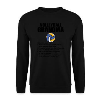 Volleyball-Oma Volleyball-Großmutter Geschenk - Unisex Pullover - Schwarz - Vorne - Alina (178cm) & Michal (187cm)