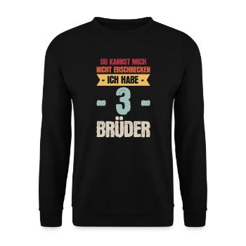 Schwester 3 Brüder Familie Drei Brüder Geschenk - Unisex Pullover - Schwarz - Vorne - Alina (178cm) & Michal (187cm)