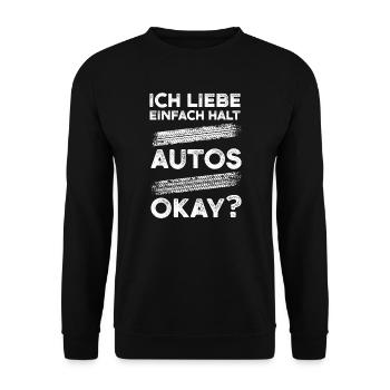 Auto Garage Autos Geschenk - Unisex Pullover - Schwarz - Vorne - Alina (178cm) & Michal (187cm)