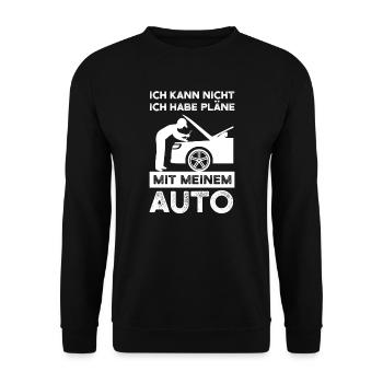 Auto Garage Autos Geschenk - Unisex Pullover - Schwarz - Vorne - Alina (178cm) & Michal (187cm)