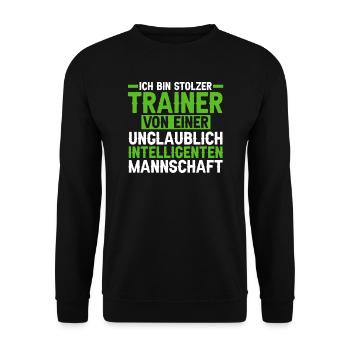 Trainer Sport Sportler Geschenk - Unisex Pullover - Schwarz - Vorne - Alina (178cm) & Michal (187cm)