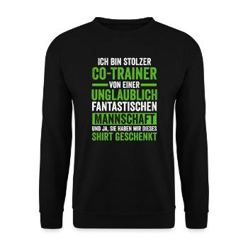 Co-Trainer Sport Assistenztrainer Geschenk - Unisex Pullover - Schwarz - Vorne - Alina (178cm) & Michal (187cm)