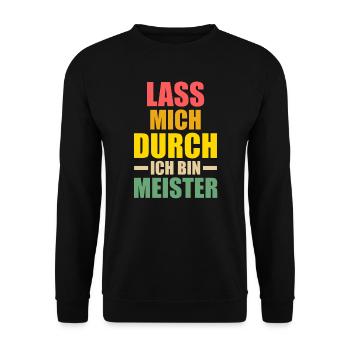 Meister Prüfung Meisterbrief Geschenk - Unisex Pullover - Schwarz - Vorne - Alina (178cm) & Michal (187cm)