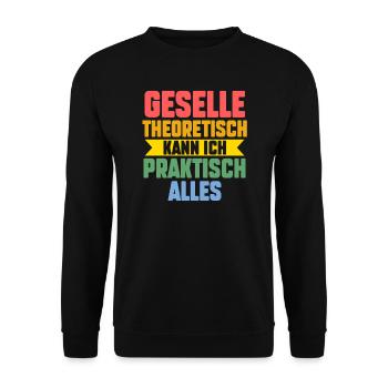 Geselle Prüfung Gesellen Prüfung Geschenk - Unisex Pullover - Schwarz - Vorne - Alina (178cm) & Michal (187cm)