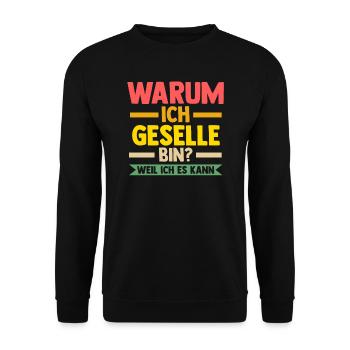 Geselle Prüfung Gesellenbrief Geschenk - Unisex Pullover - Schwarz - Vorne - Alina (178cm) & Michal (187cm)