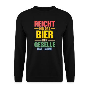 Geselle Prüfung Gesellenbrief Geschenk - Unisex Pullover - Schwarz - Vorne - Alina (178cm) & Michal (187cm)