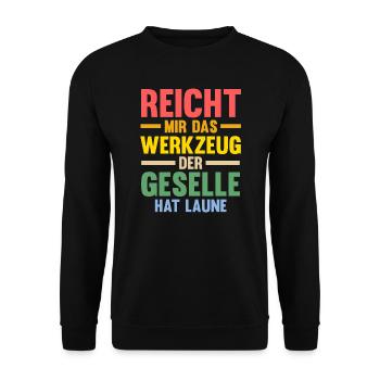 Geselle Prüfung Gesellen Prüfung Geschenk - Unisex Pullover - Schwarz - Vorne - Alina (178cm) & Michal (187cm)