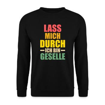 Geselle Prüfung Gesellenbrief Geschenk - Unisex Pullover - Schwarz - Vorne - Alina (178cm) & Michal (187cm)