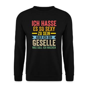 Geselle Prüfung Gesellen Prüfung Geschenk - Unisex Pullover - Schwarz - Vorne - Alina (178cm) & Michal (187cm)