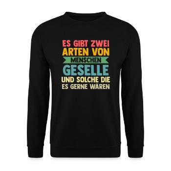 Geselle Prüfung Gesellen Prüfung Geschenk - Unisex Pullover - Schwarz - Vorne - Alina (178cm) & Michal (187cm)