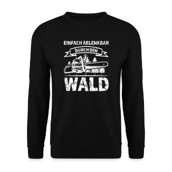 Forstwirt Förster Holzfäller Geschenk - Unisex Pullover - Schwarz - Vorne - Alina (178cm) & Michal (187cm)