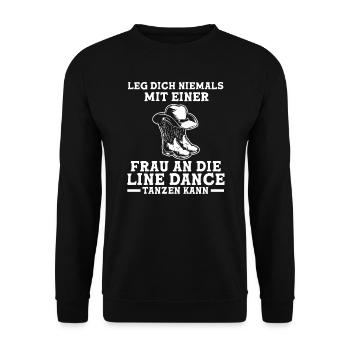 Linedance Western Linedance Tänzerin Geschenk - Unisex Pullover - Schwarz - Vorne - Alina (178cm) & Michal (187cm)