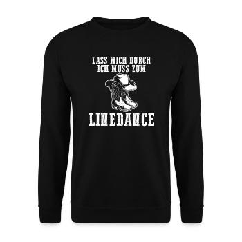 Linedance Western Westerntänzer Geschenk - Unisex Pullover - Schwarz - Vorne - Alina (178cm) & Michal (187cm)