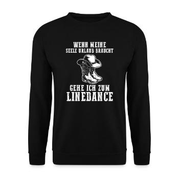 Linedance Western Line Dance Geschenk - Unisex Pullover - Schwarz - Vorne - Alina (178cm) & Michal (187cm)