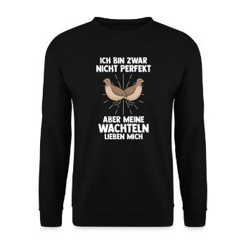 Wachtel Züchter Wachtel Halter Geschenk - Unisex Pullover - Schwarz - Vorne - Alina (178cm) & Michal (187cm)