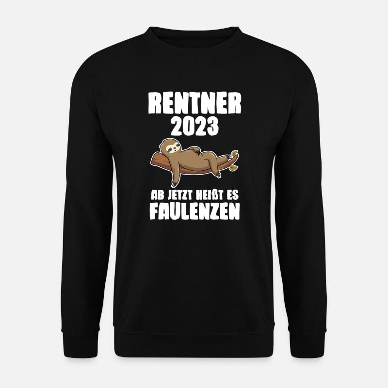 Rentner 2023 Faultier Ruhestand Geschenk - Unisex Pullover - Schwarz