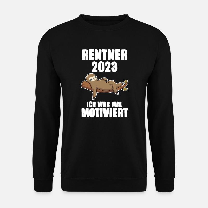 Rentner 2023 Faultier Pensionierung Geschenk - Unisex Pullover - Schwarz