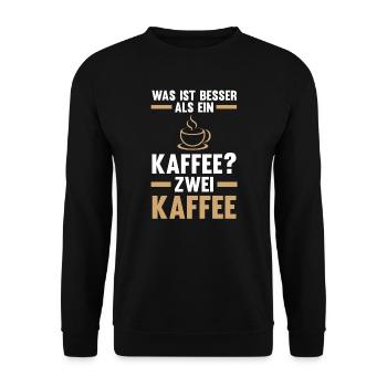 Kaffee Koffein Kaffee Trinker Geschenk - Unisex Pullover - Schwarz - Vorne - Alina (178cm) & Michal (187cm)