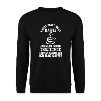 Kaffee Koffein Kaffee Trinker Geschenk - Unisex Pullover - Schwarz - Vorne - Alina (178cm) & Michal (187cm)