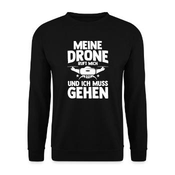 Drohne Pilot Dronenpilot Geschenk - Unisex Pullover - Schwarz - Vorne - Alina (178cm) & Michal (187cm)