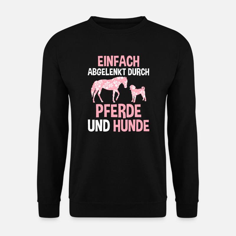 Pferd Hund Pferde Liebhaber Geschenk - Unisex Pullover - Schwarz