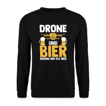 Drohne Pilot Quadcopter Geschenk - Unisex Pullover - Schwarz - Vorne - Alina (178cm) & Michal (187cm)