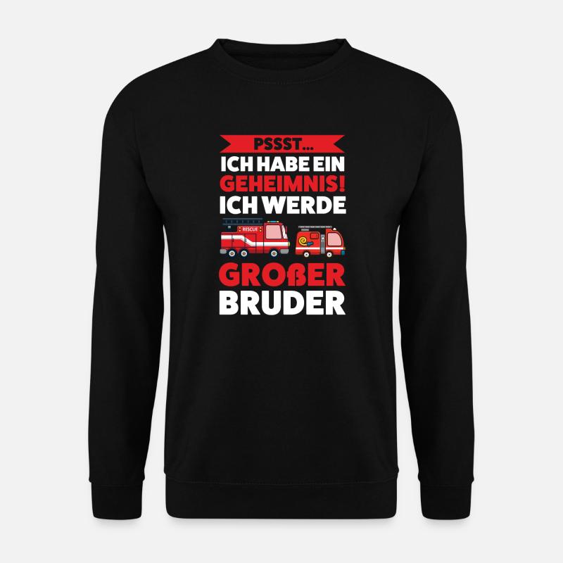 Großer Bruder Feuerwehr Grosser Bruder Geschenk - Unisex Pullover - Schwarz